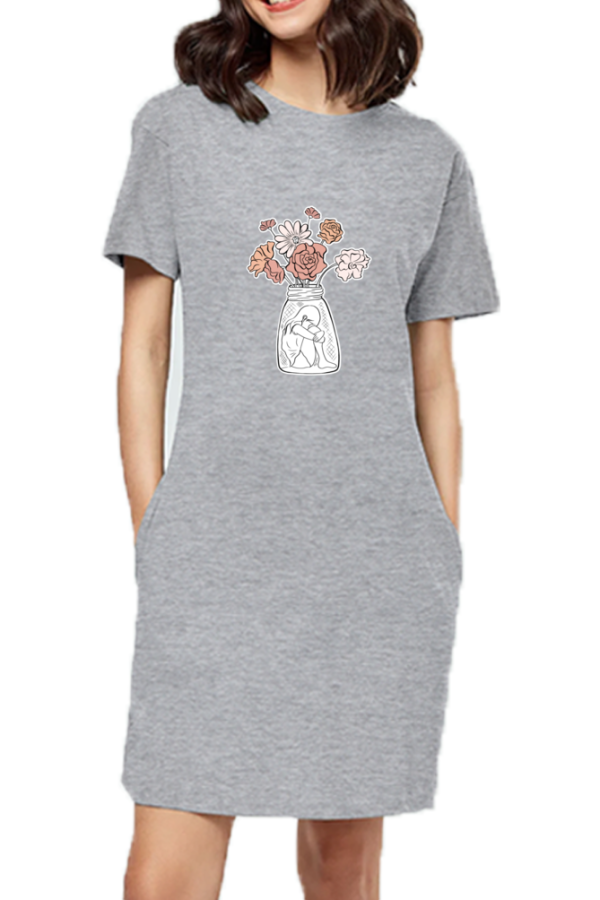 Flower Girl - T-Shirt Dress For Women - Image 3