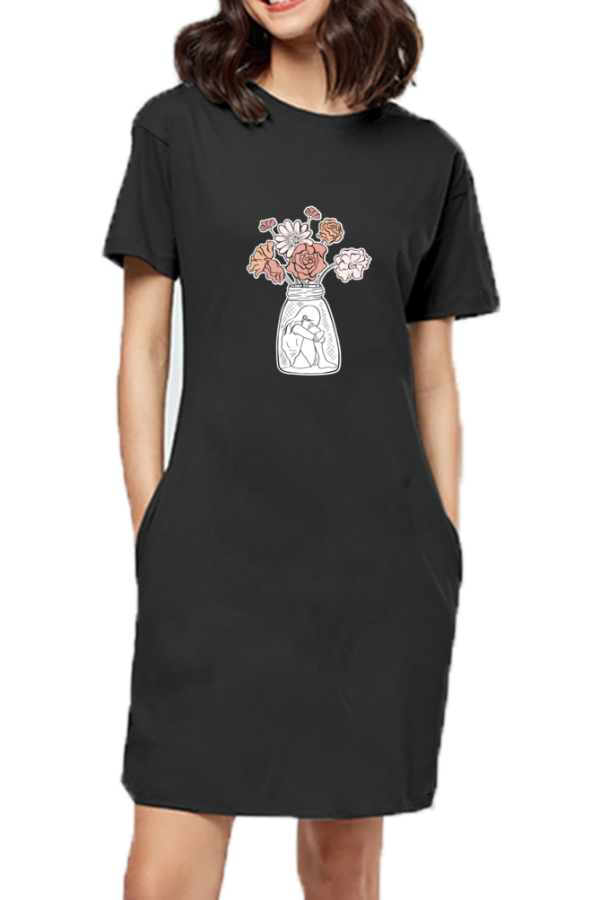 Flower Girl - T-Shirt Dress For Women - Image 5