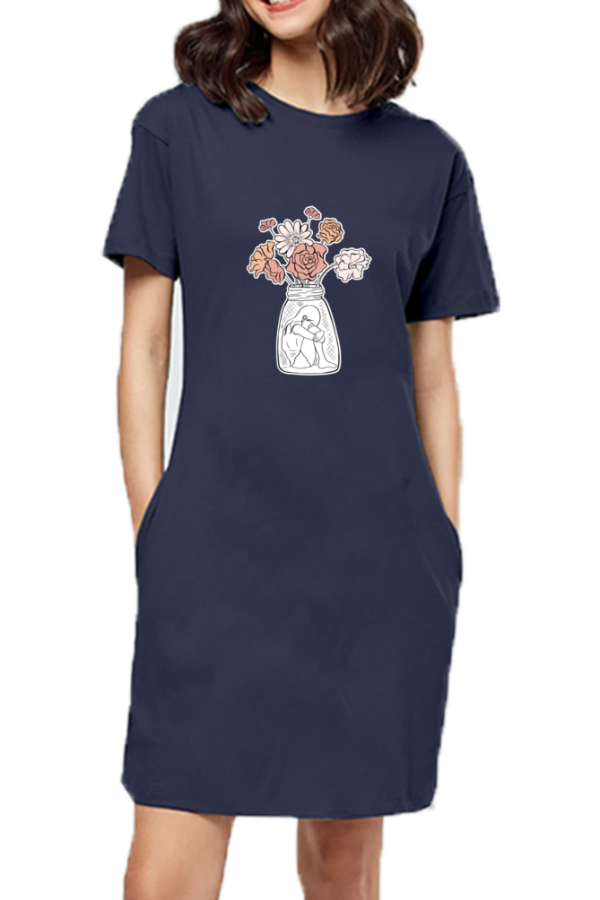 Flower Girl - T-Shirt Dress For Women - Image 4