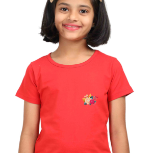 Flower - Round Neck Half Sleeve For Girls - Image 2