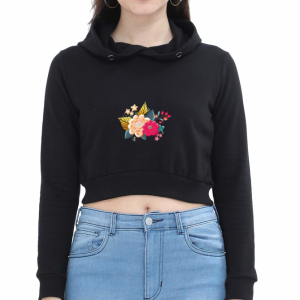 Flower - Female Crop Hoodies - Image 3