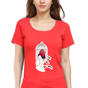 Caged Girl - Female Round Neck Half Sleeve - Image 8