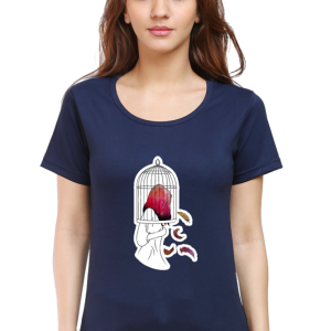 Caged Girl - Female Round Neck Half Sleeve - Image 14