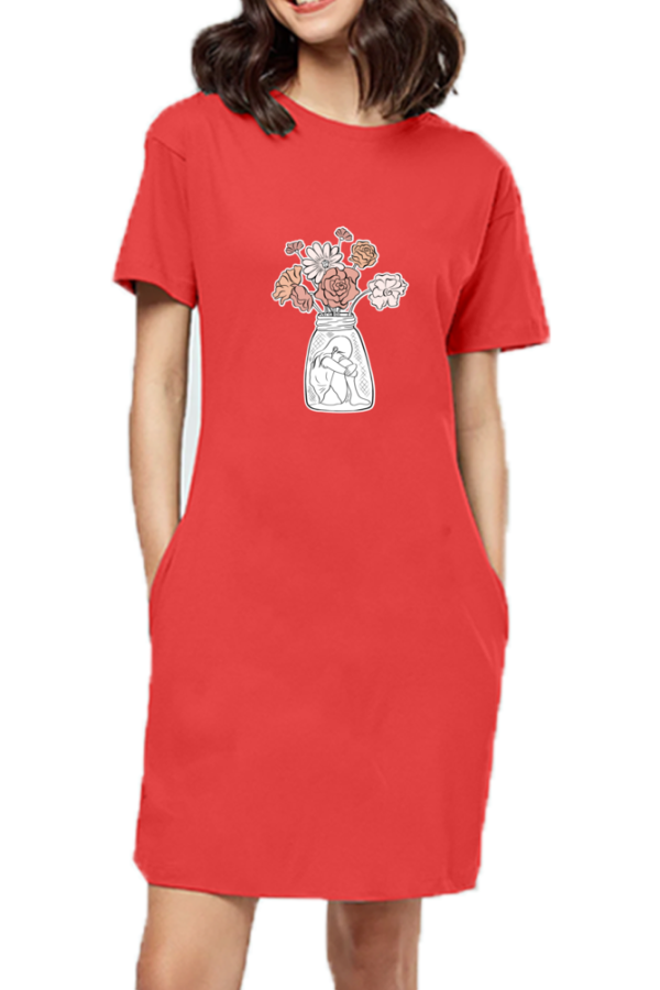 Flower Girl - T-Shirt Dress For Women - Image 2