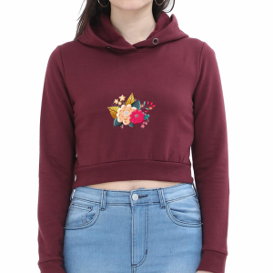Flower - Female Crop Hoodies - Image 2