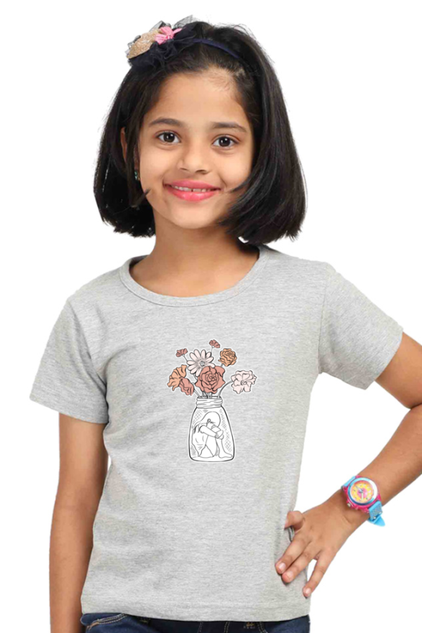 Flower Girl - Round Neck Half Sleeve For Girls - Image 2