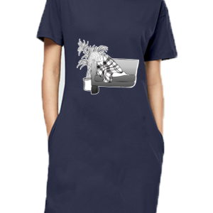 Girl on Couch - T-Shirt Dress For Women - Image 1