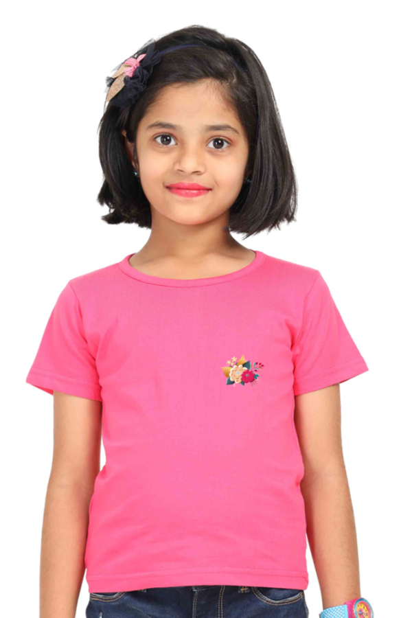 Flower - Round Neck Half Sleeve For Girls - Image 5